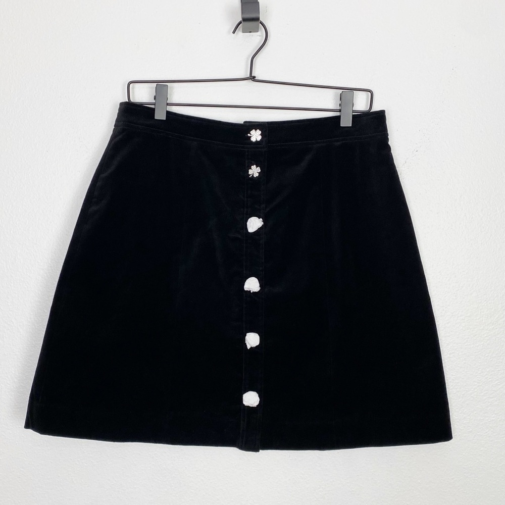 & Other Stories Four Leaf Clover Velvet Skirt - Picture 2 of 6